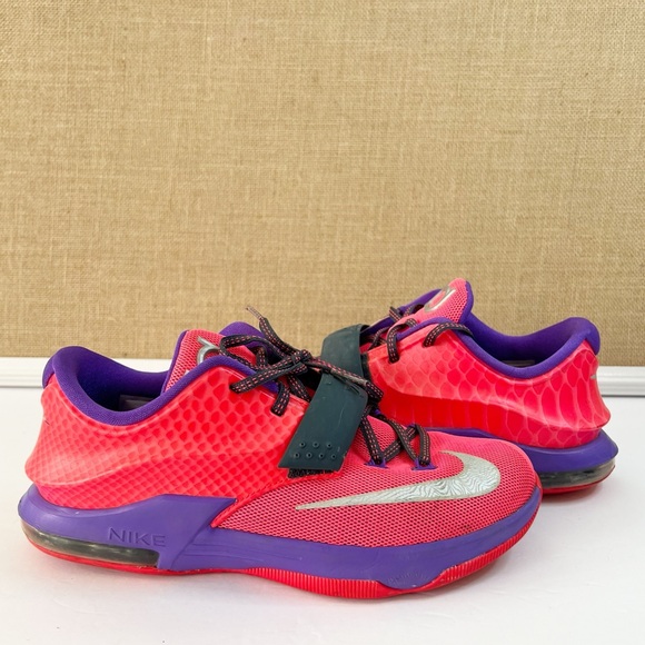 Nike KD 7 GS Color: Hyper Punch/Hyper Grape-Magnet Grey Size 7 Youth - Picture 2 of 13